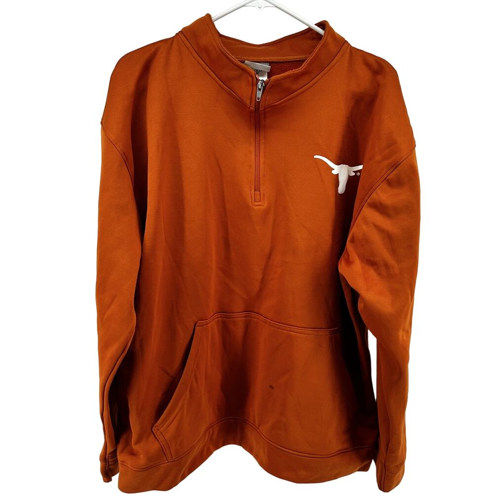 Knights Apparel Texas Longhorns Sweatshirt Quarter Zip Fleece Pullover Orange XL